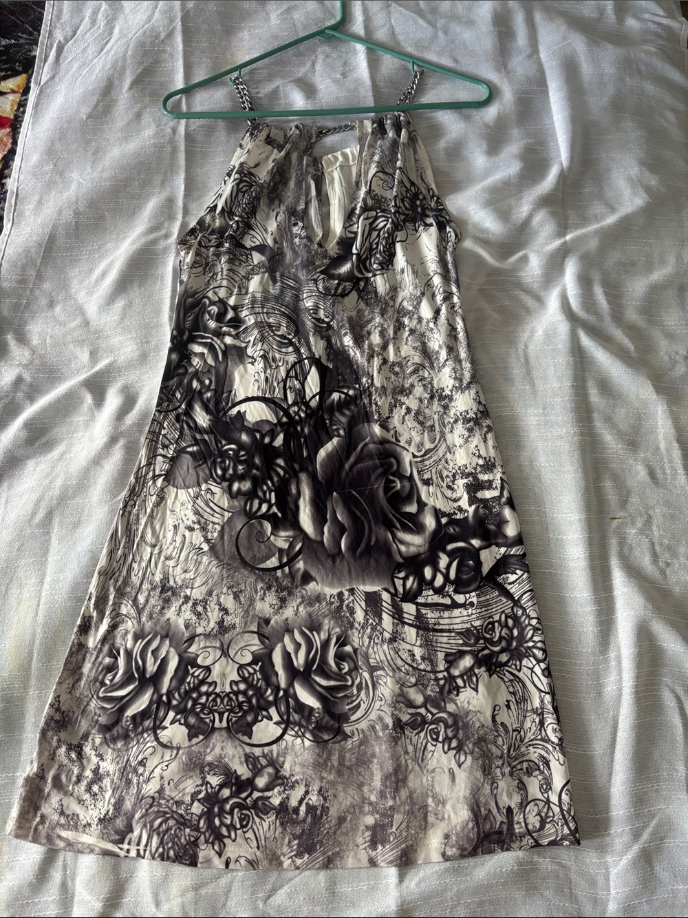 Metal chain halter dress- Large
